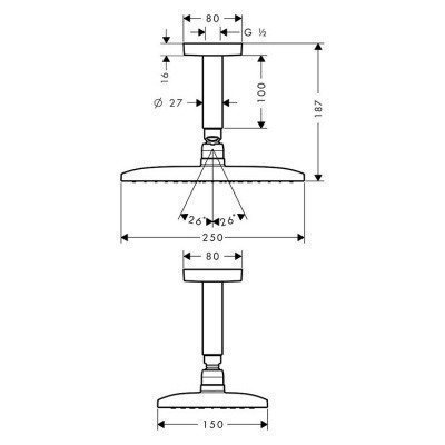 Верхний душ Hansgrohe - Raindance E (27380000)