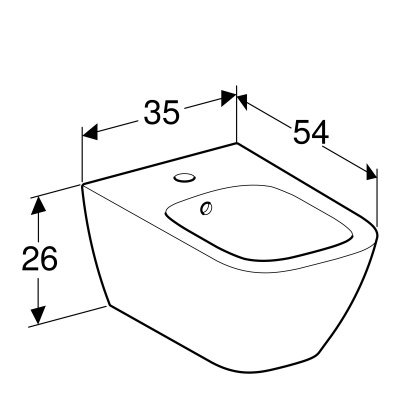 Биде подвесное Geberit 
Smyle Square
 (500.209.01.1)