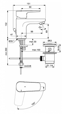 Смеситель для раковины Ideal Standard - CERAPLAN (BC566AA) Смеситель для раковины Ideal Standard - CERAPLAN (BC566AA)