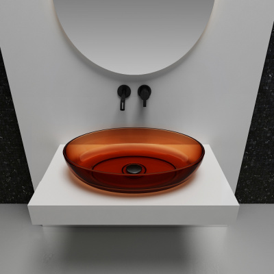 Раковина накладная прозрачная ABBER Kristall (AT2801Opal)