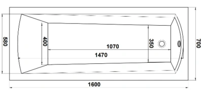 Ванна Bas Бали 160*70 (без каркаса) (БАВ0002)