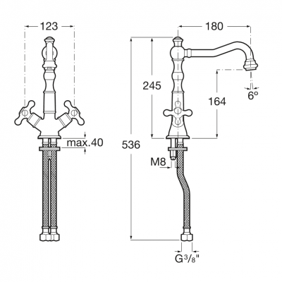 Смеситель для раковины Roca - Carmen (5A384BC00)