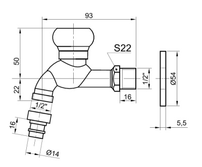 Сливной кран Bronze de Luxe (насадка-расекатель) (21982/1)