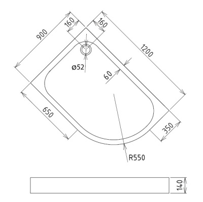 Душевой поддон Gemy (ST20 L)