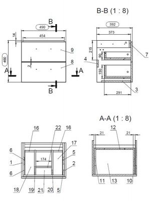 Тумба под раковину подвесная CERSANIT LARA 50 для COMO 50 орех (64132) Тумба под раковину подвесная CERSANIT LARA 50 для COMO 50 орех (64132)
