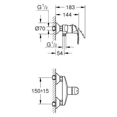 Смеситель для душа Grohe - Eurosmart (33555002)