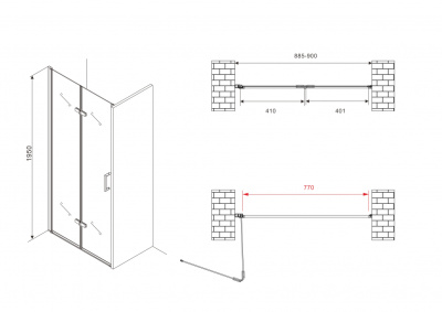 Душевая дверь ABBER Zart (AG08090P)