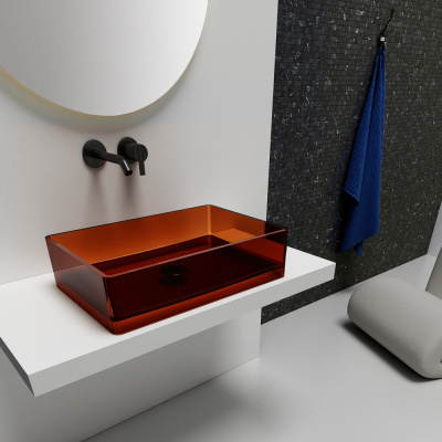 Раковина накладная прозрачная ABBER Kristall (AT2803Opal)