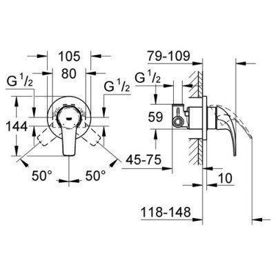 Гигиенический душ Grohe - BauCurve (123072)