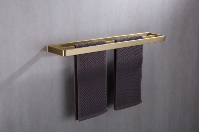Полотенцедержатель двойной ABBER Westen золото матовое (AA1756G)