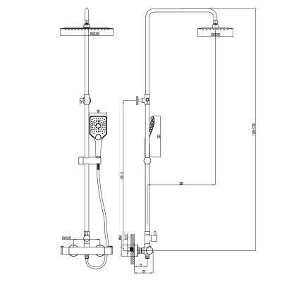 Смеситель Lemark Yeti для душа, термостатический (LM7860C)