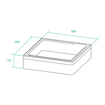 Поддон квадратный IDDIS, 170мм (P19W)