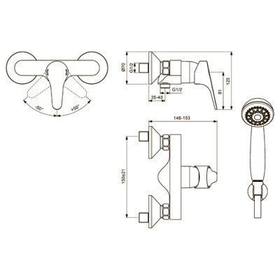 Смеситель для душа Vidima - Next (BA370AA) Смеситель для душа Vidima - Next (BA370AA)