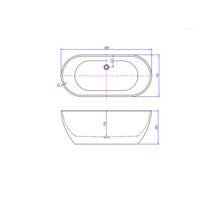 Ванна Calypso MADRID 160 1580*730*580 отдельностоящая (C-11673) Ванна Calypso MADRID 160 1580*730*580 отдельностоящая (C-11673)
