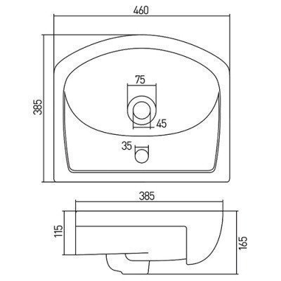 Раковина накладная Акватон - Акванью 45 (1WH110150) Раковина накладная Акватон - Акванью 45 (1WH110150)