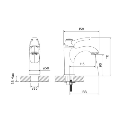 Смеситель для умывальника, Oldie, IDDIS (OLDBR00i01)
