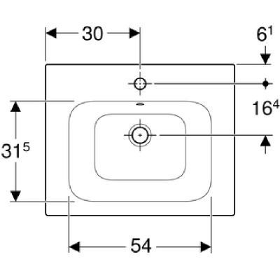 Раковина Geberit Renova Plan 60 см, белый (122260000)