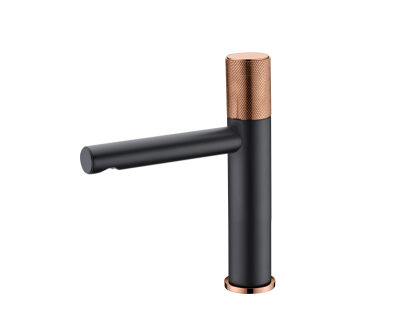 Смеситель низкий AVANTGARDE черный/ розовое золото (2010MH)