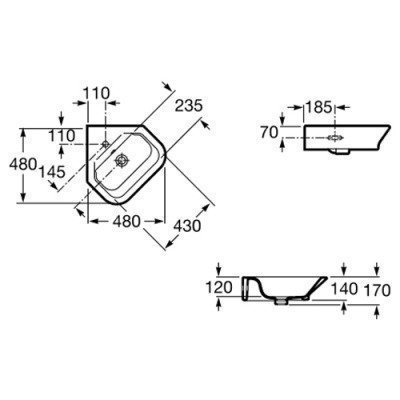 Раковина угловая Roca - the Gap 48x48 (32747R000)