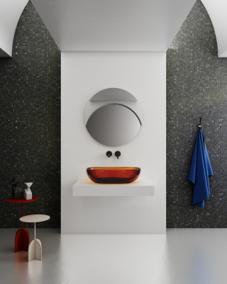 Раковина накладная прозрачная ABBER Kristall (AT2805Opal)