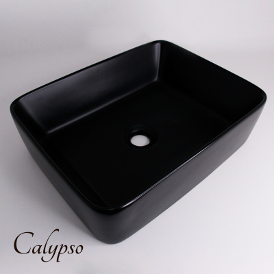 Раковина чёрная накладная Calypso прямоугольная 475х370х140мм (CS2074-MB)