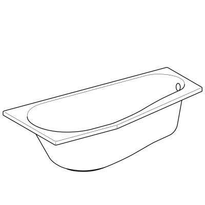 Ванна асимметричная, 160х75 Geberit Renova (657260000)