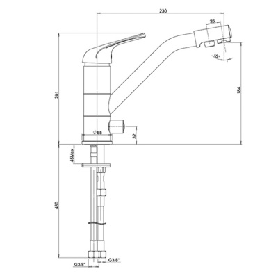 Смеситель для кухни Paini Q (04AV543KM)