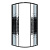 Душевое ограждение Niagara Eco NG-1003-14BLACK (80х80х190) четверть круга,раздвижное,черный,стекло мозаика,1 место (NG-1003-14BLACK)