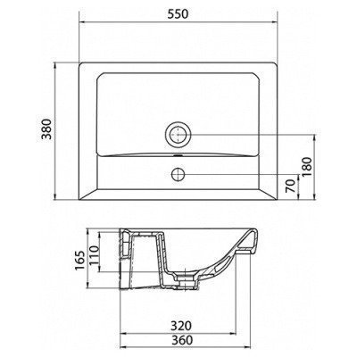 Раковина накладная Акватон - Тигода 55 (1WH302126)