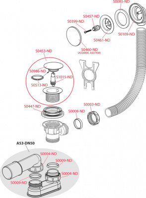 Сифон для ванны CLICK/CLACK, металл (A504KM)