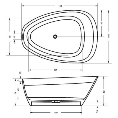 Ванна RIHO TOLEDO 160х110 (BS5500500000000)