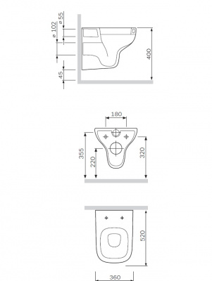Унитаз подвесной FlashClean с сиденьем микролифт AM.PM Like (C801700SC)