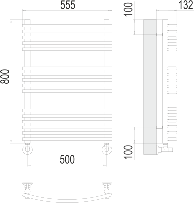 Водяной полотенцесушитель Terminus Марио П16 500х800 (4670078530738)