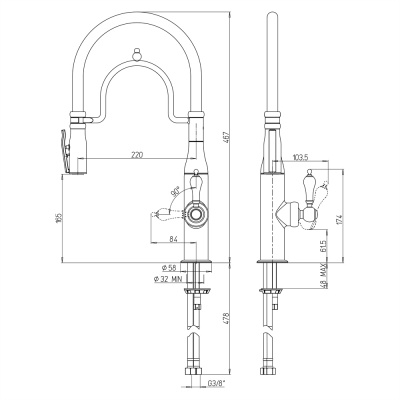 Смеситель для кухни Paini Botticelli (64PZ557BKM)