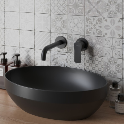 Раковина накладная AXA Decus овальная 500х350хh150мм., черный матовый (8510007)