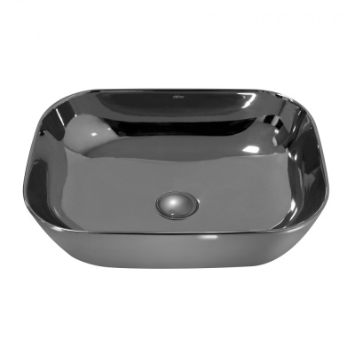 Раковина накладная ABBER Rechteck серебро (AC2200GS)