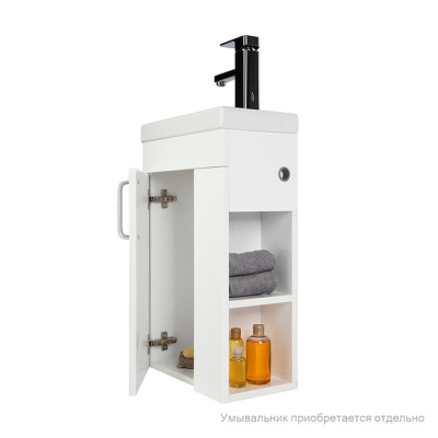 Тумба с умывальником, 40 см, подвесная, полки справа, TORR, IDDIS (TOR40WRi95K)