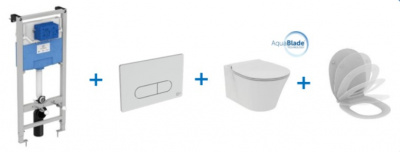 Комплект система инсталляции + унитаз Ideal Standard Connect Air AquaBlade (R031001)