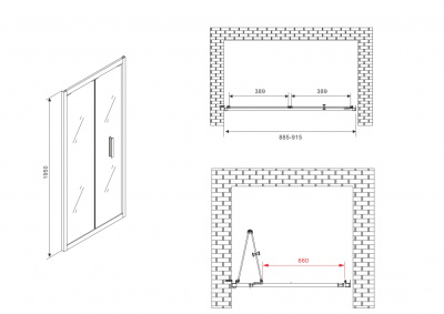 Душевая дверь ABBER Sonnenstrand (AG07090)
