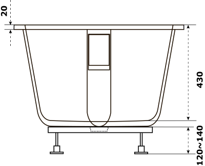 Ванна Bas "Афина 170х70" белый глянец (ВА00026)