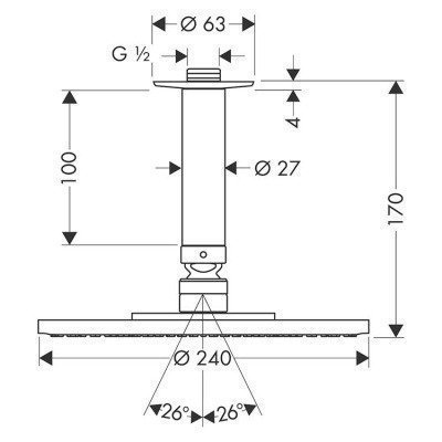 Верхний душ Hansgrohe - Raindance S (27477000)
