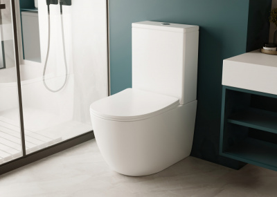 Унитаз ABBER Bequem компакт белый, безободковый (AC1110)