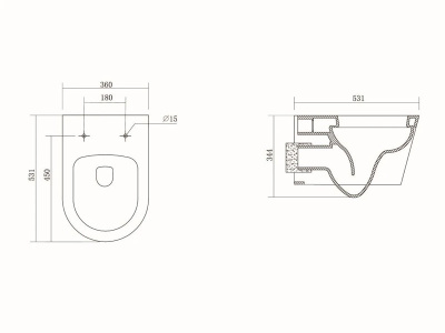 Унитаз подвесной Aquatek Бетта с сиденьем Soft Close (AQ1253W-00)