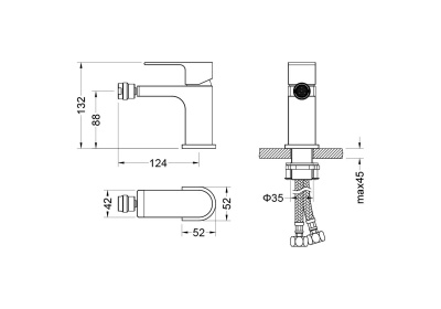 Смеситель для биде AQUATEK ЛИРА (AQ1418CR)
