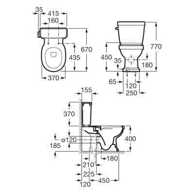 Унитаз напольный (чаша) Roca - Carmen (3420A7000)