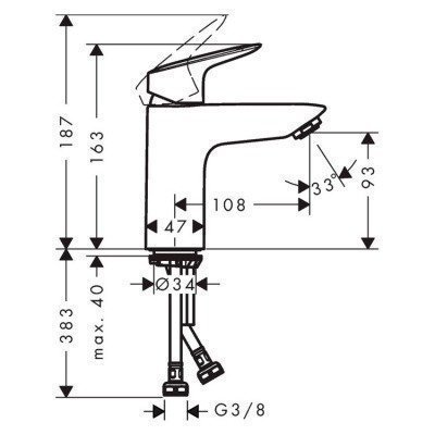 Смеситель для раковины Hansgrohe - Logis (71107000)