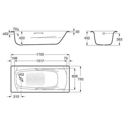 Ванна стальная Roca - Swing 170x75 (2201E0000) Ванна стальная Roca - Swing 170x75 (2201E0000)