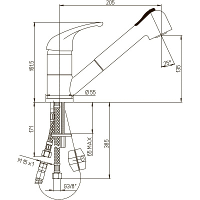 Смеситель для кухни Paini Creta (42CR568LMKM)