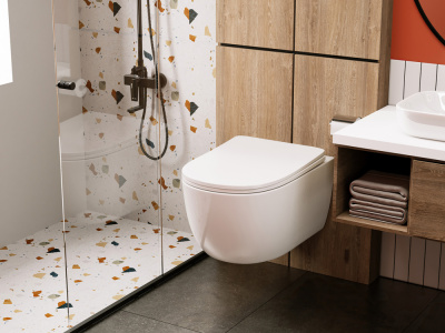 Унитаз ABBER Bequem подвесной белый, безободковый (AC1104)