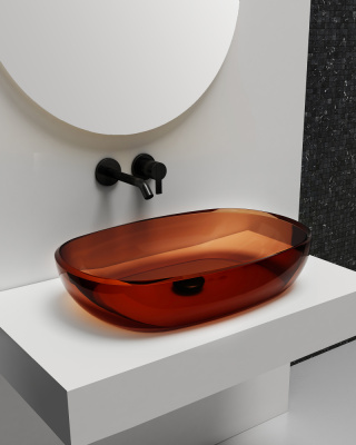 Раковина накладная прозрачная ABBER Kristall (AT2805Opal)